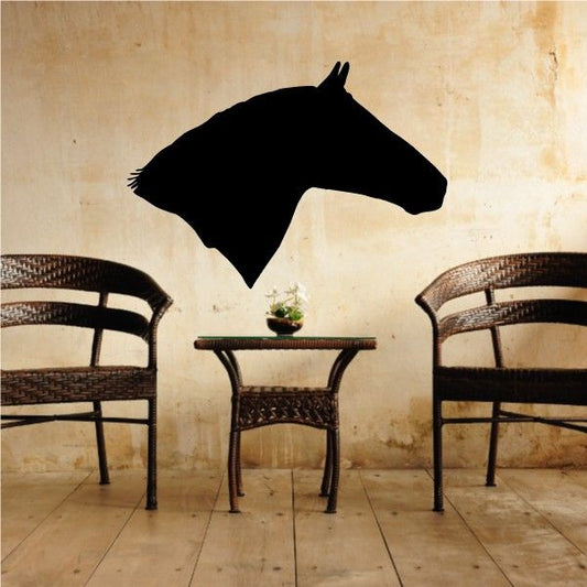 Black horse head wall decal silhouette in vinyl