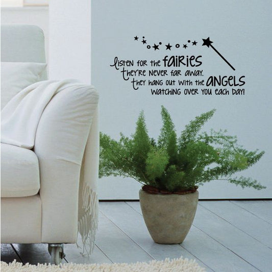 Image of Listen for the Fairies They are never too far away Wall Decal