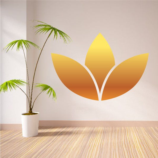 Lotus flower crown wall sticker with yellow-orange gradient petals and center