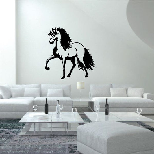 Black horse canter wall decal silhouette