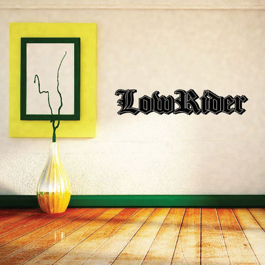 Black Olde English Lowrider word decal