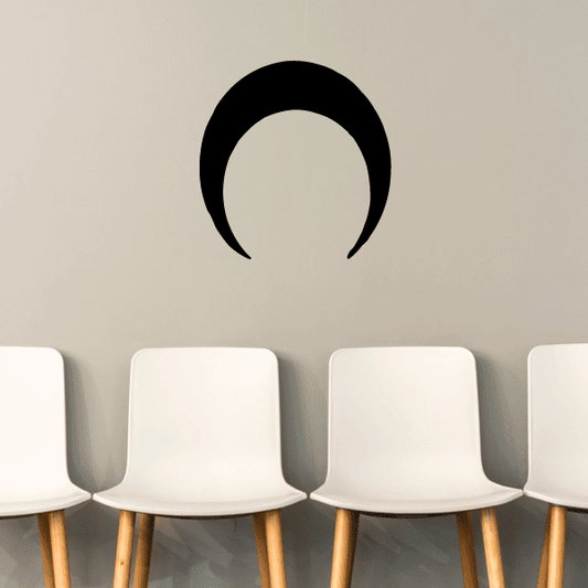 Lunar eclipse wall decal, black crescent moon ring