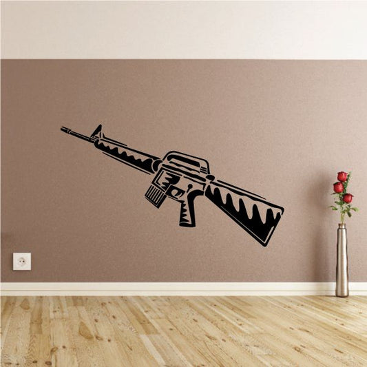 M-4 assault rifle wall decal, black silhouette