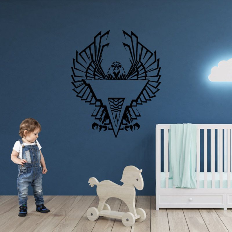 Eagle and emblem wall decal in dark black