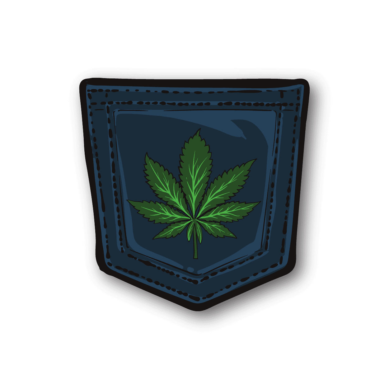 Image of Marijuana Leaf Pocket Sticker
