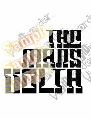Mars Volta logo decal in black with blocky geometric lettering