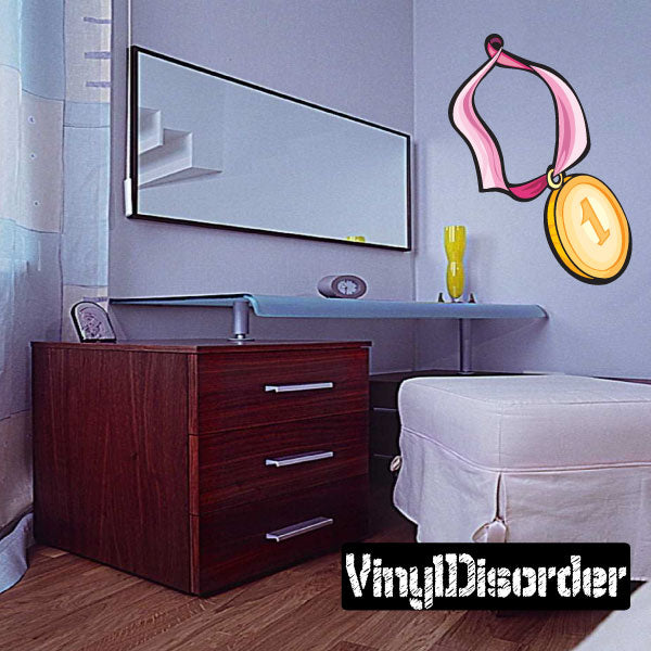 A sheet of medal-shaped stickers for decoration