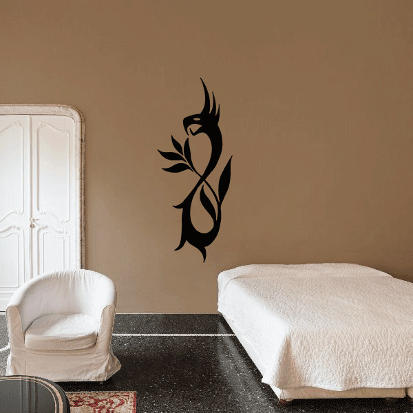 Black medieval snake and vine motif wall decal sticker