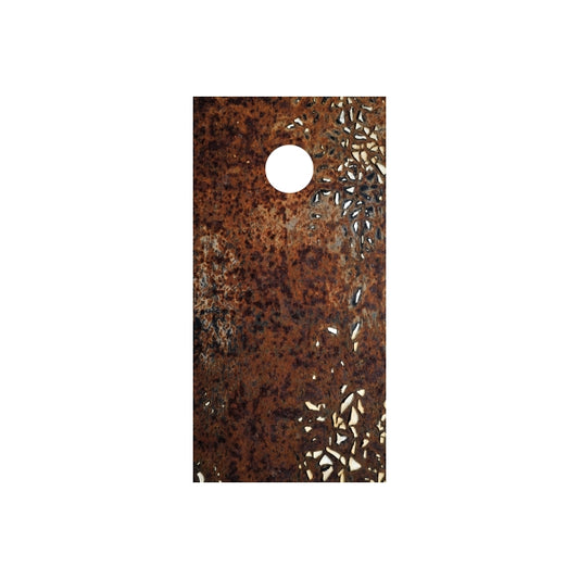 Custom metal cornhole board wrap with a vintage design