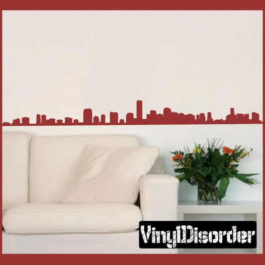 Miami Florida decal with red skyline silhouette