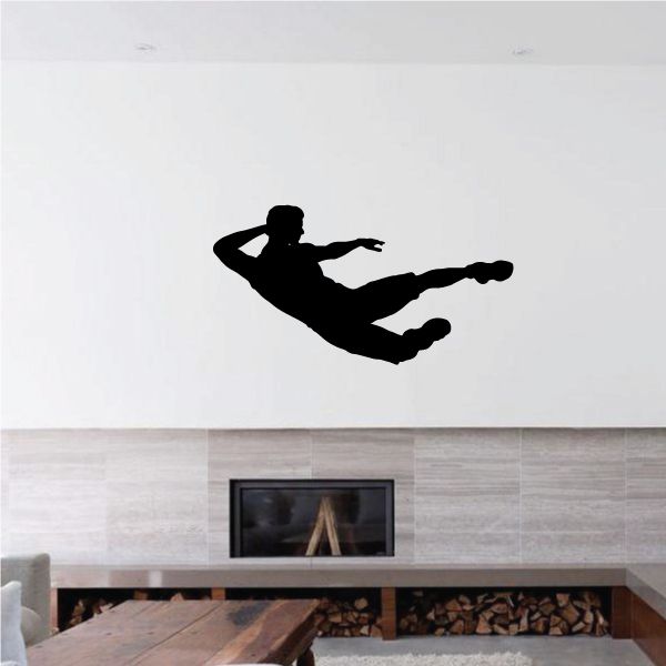MMA wall vinyl decal with black martial arts fighter silhouette