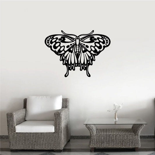 Monarch butterfly wall decal vinyl sticker, black and white butterfly design