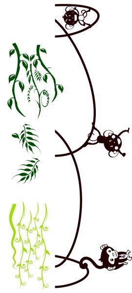 Monkeys swinging from Tree Vines Decal