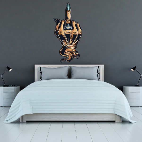 Image of Monster Middle Finger Hand Gesture Wall Decal - Vinyl Car Sticker - Uscolor004