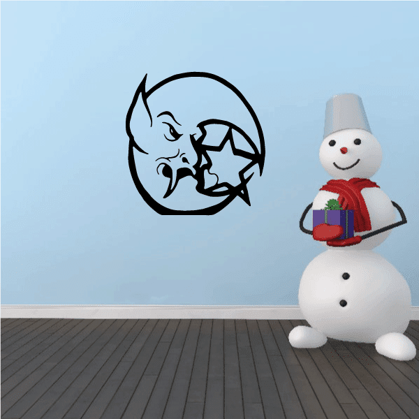 Image of Moon with whiskers Decal