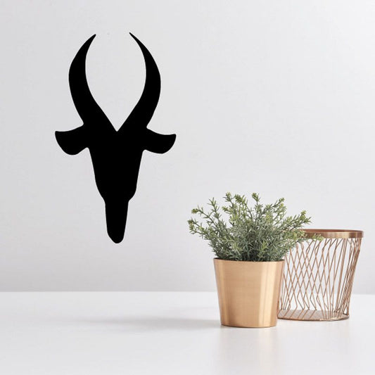 Black mountain goat head silhouette decal