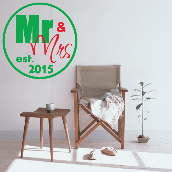 Image of Mr & Mrs. Decal - Vinyl Decal - Car Decal - Vdcolor006