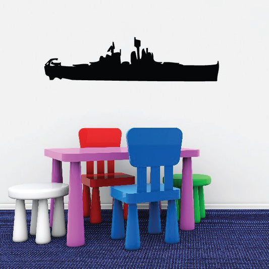 Image of Navy Destroyer Ship with Crane Decal