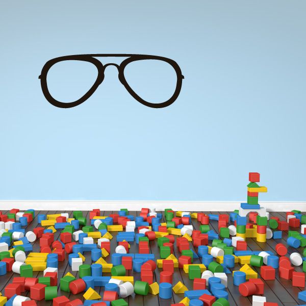 Nerd glasses decal with black outline, clear lens shapes