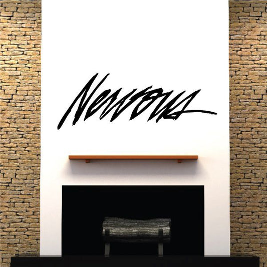 Black script wall decal lettering for a room mural