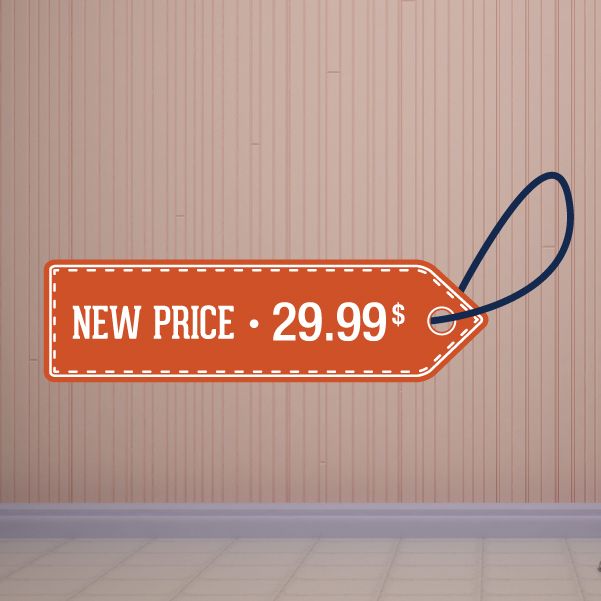 Image of New Price 29.99 Retail Discount Sign Wall Decal - Vinyl Decal - Car Decal - Idcolor043