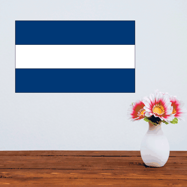 Nicaragua flag sticker with horizontal blue and white stripes in a rectangle