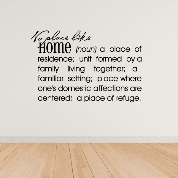 Image of No place like home Definition Wall Decal