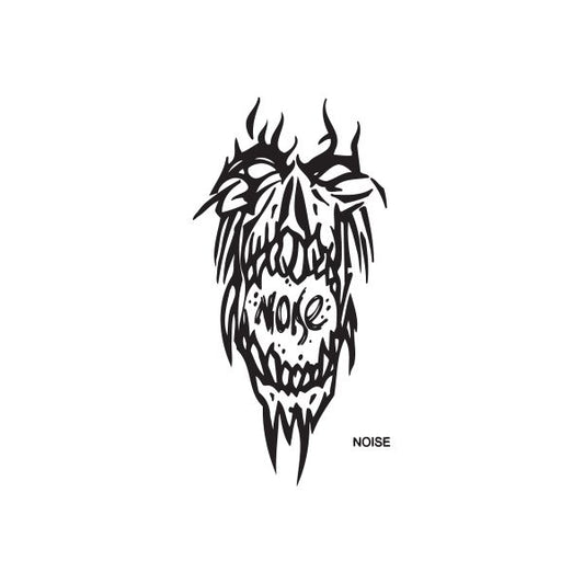 Noise graffiti decal with black skull face and flames, text 'NOISE' below
