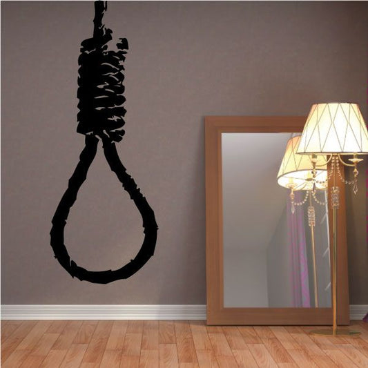 Vinyl noose decal sticker, black noose loop silhouette