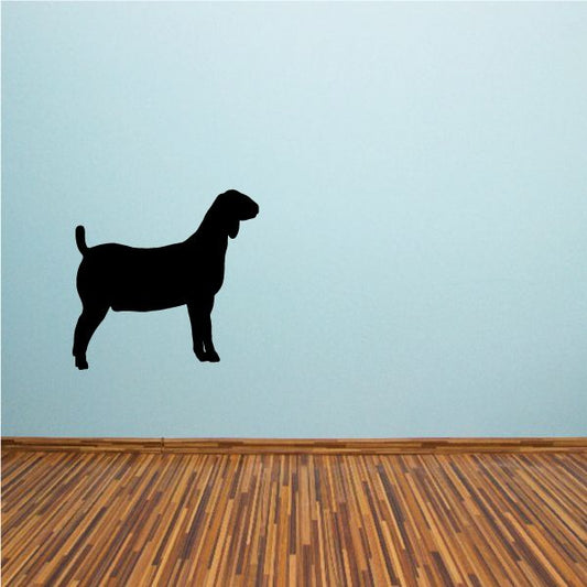 Black Nubian goat silhouette decal with standing side profile