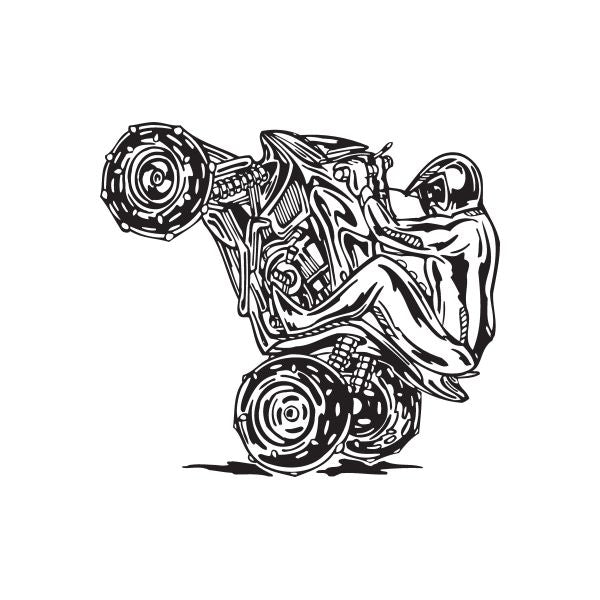 ATV wall decal vinyl sticker showing a black outlined quad bike at an angle