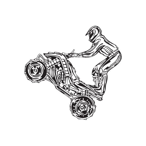 Offroad ATV wall decal vinyl line-art design