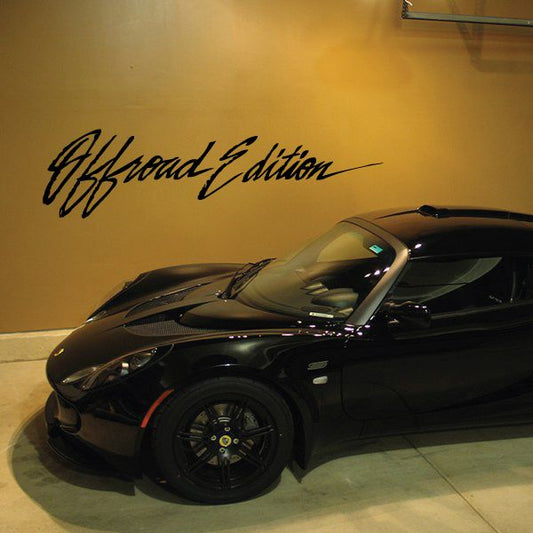 Offroad Edition decal in black script on car door panel