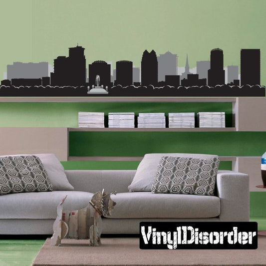 Orlando Florida skyline wall decal, black city silhouette strip