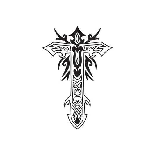 Image of Ornately Detailed Cross Decal