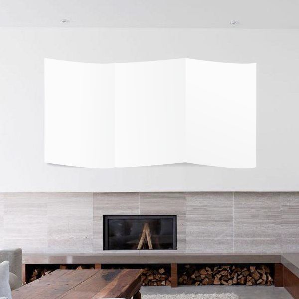 White folded vinyl wall decal sheet, rectangular with multiple panels