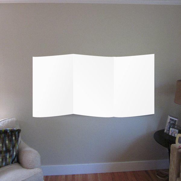 White folded vinyl wall decal with three rectangular panels