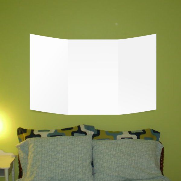 White folded wall decal vinyl in rectangular strip shape
