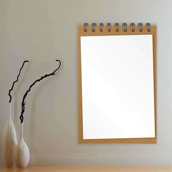 Notebook-style wall decal with blank paper sheet and metal spiral rings