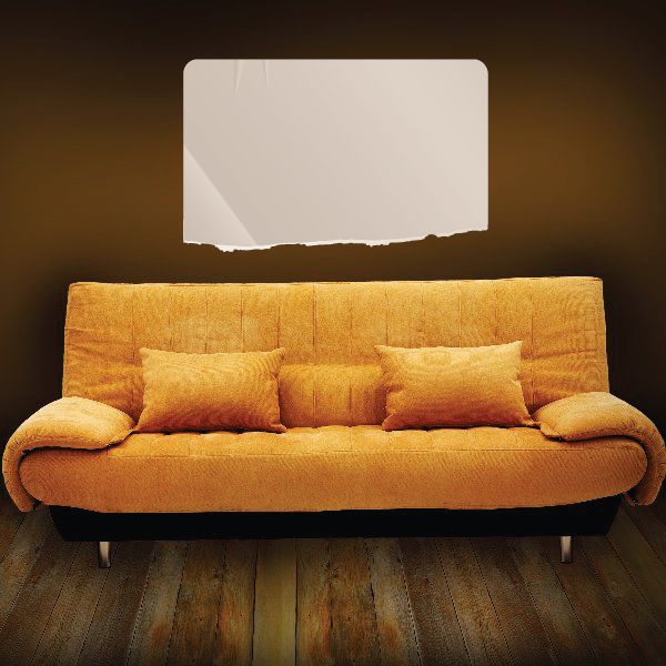 Vinyl wall decal with a blank rectangular shape