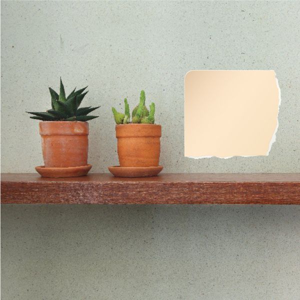 Vinyl wall decal, light beige irregular square patch