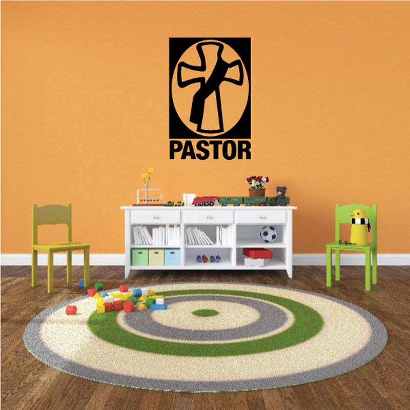 Image of Pastor Cross with Sash and Separate Text Decal