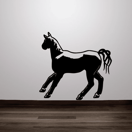Horse decal, black standing horse silhouette