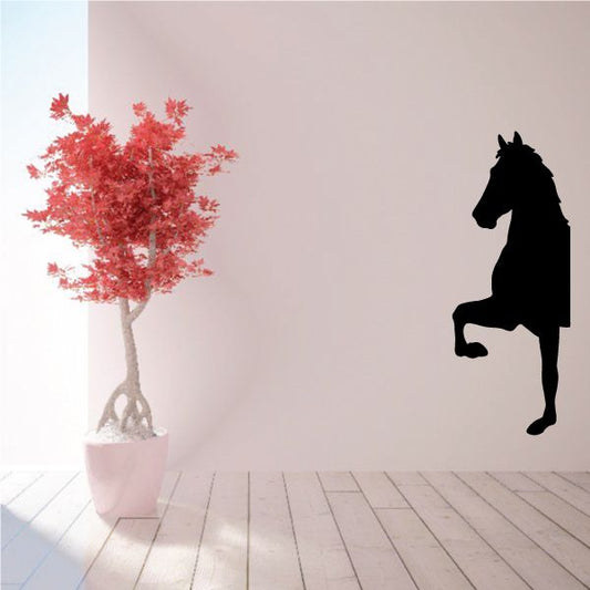 Walking horse silhouette wall decal, black