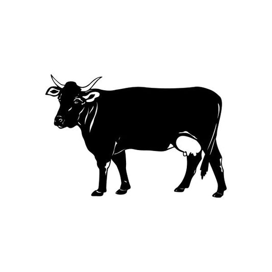 Black bull head car vinyl decal sticker, full-body silhouette