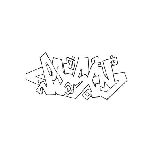 Graffiti decal with stylized Poison text in black