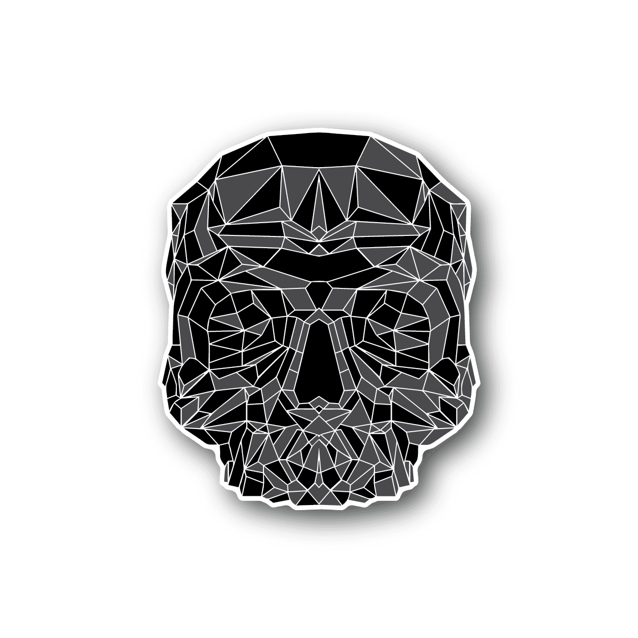 Polygonal Skull Vinyl Sticker weather-resistant vinyl sticker by VinylDisorder