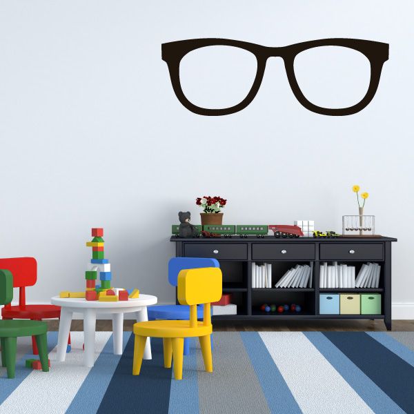 Glasses decal with black frames and lens cutouts