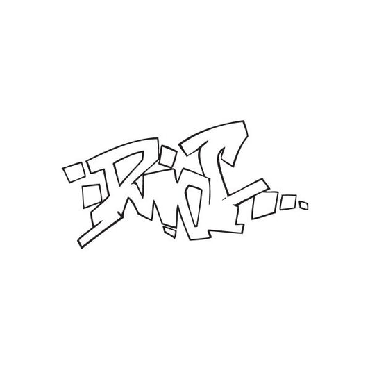 Pride graffiti decal with bold block letters and arrow shapes