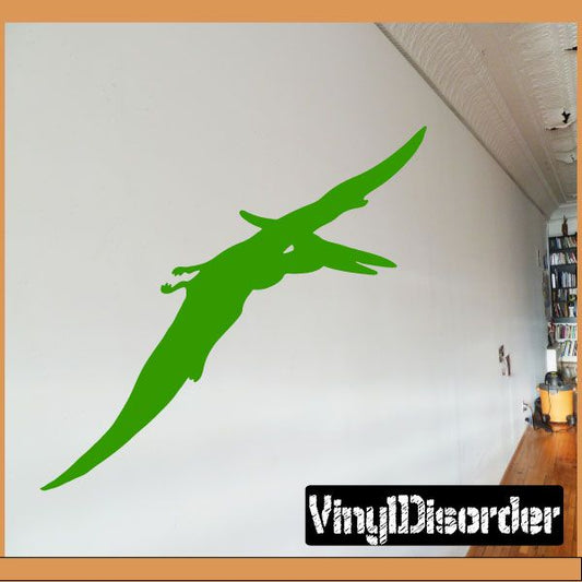Green pteranodon wall decal silhouette